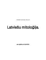 Referāts 'Latviešu mitoloģija', 1.
