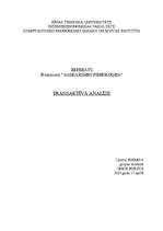 Referāts 'Transaktīvā analīze', 1.