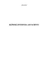Prakses atskaite 'Klīniskā intervija ar pacientu', 1.