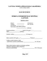 Referāts 'Sporta informācijas sistēma Latvijā', 1.