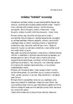 Konspekts 'Izrādes "Indrāni" recenzija', 1.