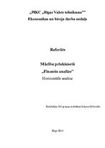 Konspekts 'Horizontālā finanšu analīze', 1.