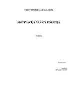 Referāts 'Motivācija Valsts policijā', 1.