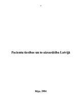 Referāts 'Pacientu tiesības un to aizsardzība Latvijā', 1.