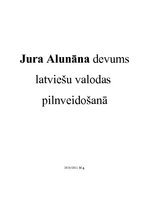 Referāts 'Jura Alunāna devums latviešu valodniecībā', 1.