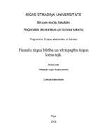 Konspekts 'Finanšu tirgus būtība un vērtspapīru tirgus loma tajā', 1.