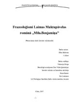 Referāts 'Frazeoloģismi Laimas Muktupāvelas romānā "Mīla. Benjamiņa"', 1.
