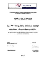 Diplomdarbs 'SIA "X" perspektīva attīstības analīze mūsdienu ekonomikas apstākļos', 1.