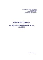 Konspekts 'Personības teorijas', 1.