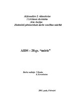 Referāts 'AIDS - 20.gadsimta mēris', 1.