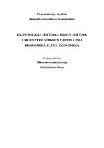 Konspekts 'Ekonomiskās sistēmas. Tirgus sistēma. Tirgus nepilnības un valsts loma ekonomikā', 1.