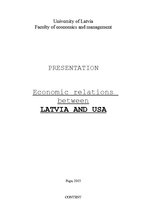 Konspekts 'Economic Relations between Latvia and USA', 1.
