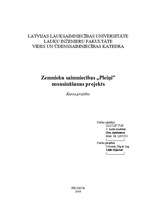 Referāts 'Z/s „Pleiņi” melioratīvās nosusināšanas projekts', 1.