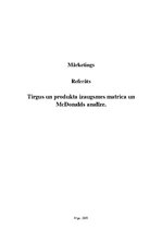Referāts 'Tirgus un produkta izaugsmes matrica. McDonalds analīze', 1.