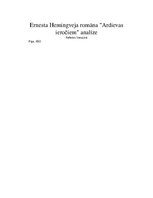 Eseja 'Ernesta Hemingveja romāna "Ardievas ieročiem" analīze', 1.