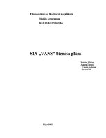 Biznesa plāns 'SIA "Vans" biznesa plāns', 1.