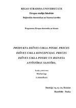 Konspekts 'Produkta dzīves cikla posmi. Preces dzīves cikla koncepcijas. Preces dzīves cikl', 1.