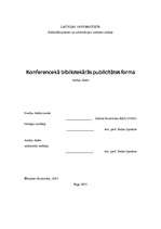 Referāts 'Konference kā bibliotekārās publicitātes forma', 1.