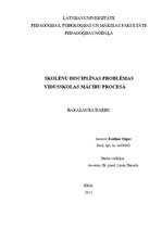 Diplomdarbs 'Skolēnu disciplīnas problēmas vidusskolas mācību procesā', 1.