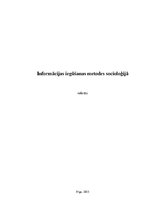 Referāts 'Informācijas iegūšanas metodes socioloģijā', 1.