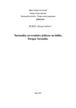 Referāts 'Nacionālās suverenitātes jēdziens un dalība Eiropas Savienībā', 1.