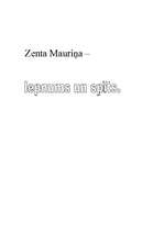 Referāts 'Zenta Mauriņa - lepnums un spīts', 1.