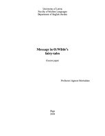 Referāts 'Message in O.Wilde's Fairy-tales', 1.
