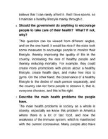Eseja 'Healthy Lifestyle', 3.