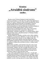 Eseja 'Romāna "Atraidītā sindroms" analīze', 1.