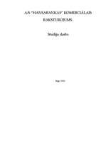 Referāts 'A/s “Hansabanka” komerciālais raksturojums', 1.