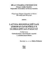 Konspekts 'Latvija reģionalizētajā (Eiropas Savienībā) un globalizētajā pasaulē', 1.