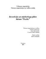 Biznesa plāns 'Investīciju un mārketinga plāns bāram “Šveiks”', 1.