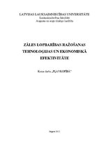 Referāts 'Zāles lopbarības ražošanas tehnoloģijas un ekonomiskā efektivitāte', 1.