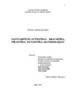 Referāts 'Savstarpējās attiecības - draudzība, mīlestība - psihologijā', 1.