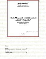 Referāts 'Makjavelli politiskie uzskati traktātā "Valdnieks"', 1.