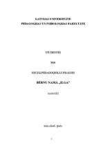 Prakses atskaite 'Sociālpedagoģiskā prakse bērnu namā "Ilga"', 1.