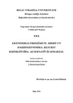 Konspekts 'Ekonomikas priekšmets. Mikro un makroekonomika. Resursu ierobežotība. Alternatīv', 1.