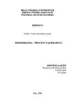 Referāts 'Demokrātija - process vai iekārta', 1.