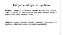 Referāts 'Dzelzs, cinka un vara masas daļa Parasto pelašķu (Achillea millefolium L.) tējās', 23.