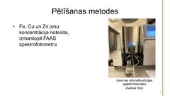 Referāts 'Dzelzs, cinka un vara masas daļa Parasto pelašķu (Achillea millefolium L.) tējās', 27.