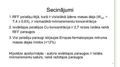 Referāts 'Dzelzs, cinka un vara masas daļa Parasto pelašķu (Achillea millefolium L.) tējās', 31.