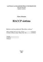 Referāts 'HACCP sistēma (kvalitātes sitēmas)', 1.