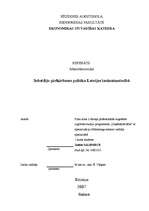 Referāts 'Subsīdiju piešķiršanas politika Latvijas lauksaimniecībā', 1.