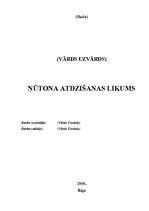 Referāts 'Ņūtona atdzišanas likums', 1.