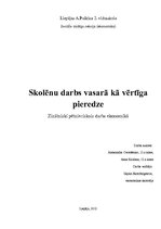Referāts 'Skolēnu darbs vasarā kā vērtīga pieredze', 1.