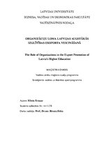 Diplomdarbs 'Organizāciju loma Latvijas augstākās izglītības eksporta veicināšanā', 1.