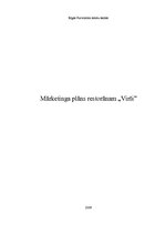 Konspekts 'Mārketinga plāns restorānam', 1.