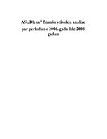 Referāts 'AS "Diena" finanšu stāvokļa analīze par periodu no 2006. līdz 2008.gadam', 1.