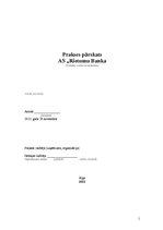 Prakses atskaite 'AS "Rietumu Banka"', 1.