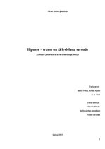 Referāts 'Hipnoze – transs un tā ieviešana sarunās', 1.